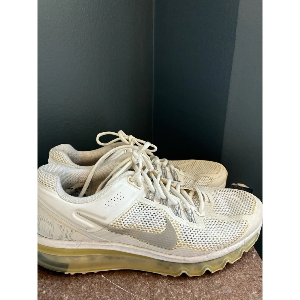 Nike Air Max Plus 2013 White Reflective Mesh Athletic Sneakers Men's Size 10‎